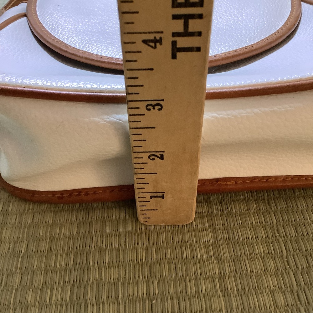 Vintage Pierre Balmain Purse White and Brown Leather Crossbody Bag - Picture 8 of 11